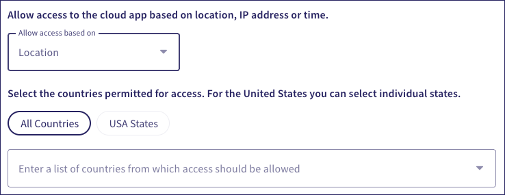 Access permissions - select locations