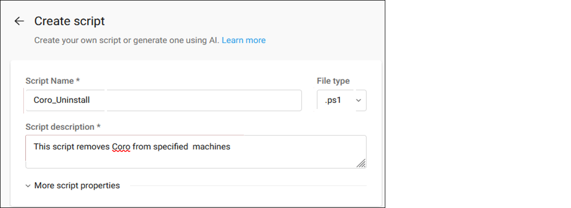 Atera new script information