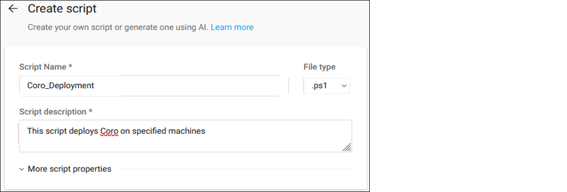 Atera new script information