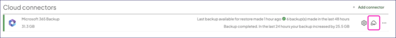 Restore icon for a connector