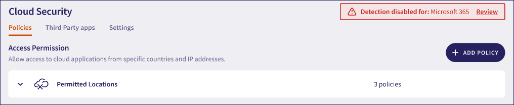 Connectivity warning banner