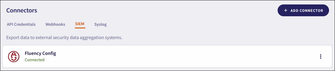 Successful Fluency connector configuration