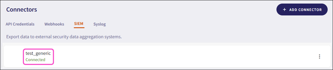 Successful generic connector configuration