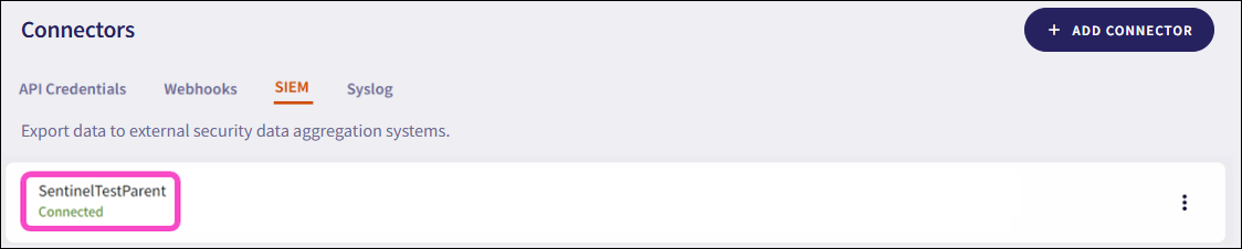 Successful MS Sentinel connector configuration