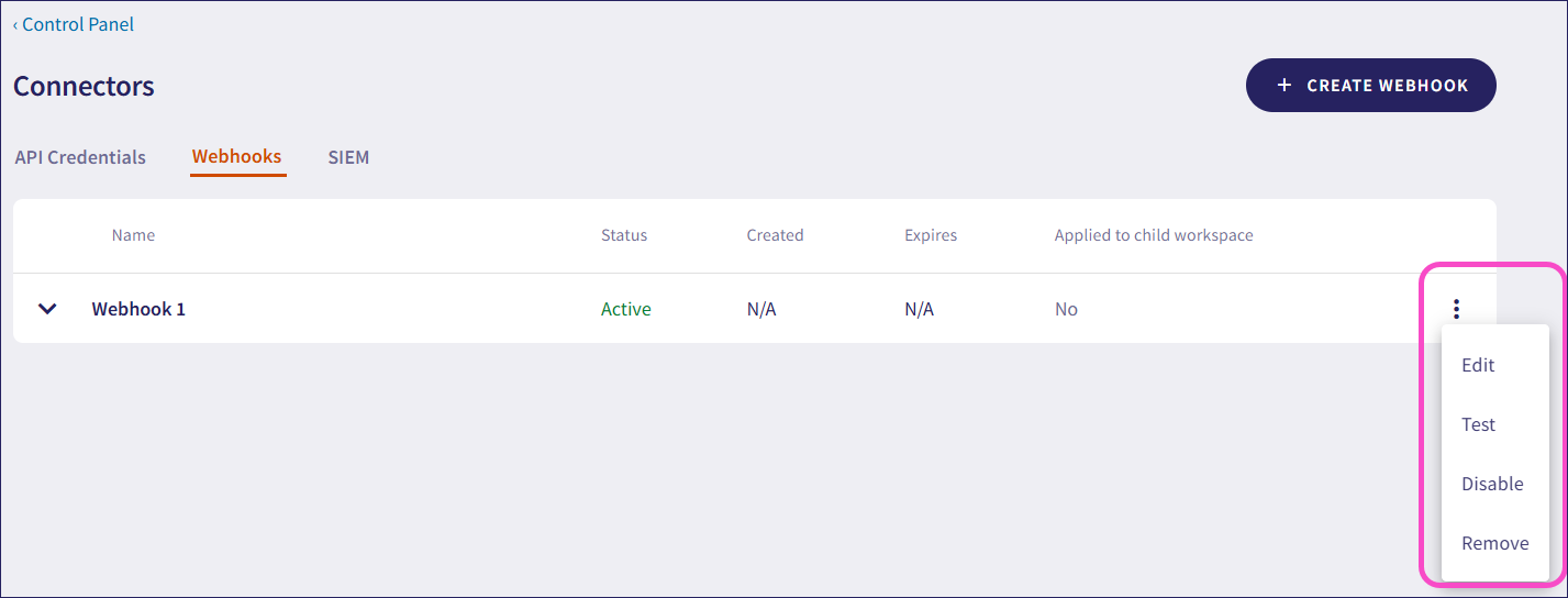 webhook actions