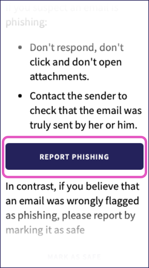 Coro Add-in for Outlook Report Phishing
