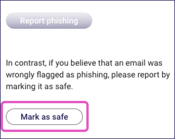 Coro Add-in for Gmail Mark as safe