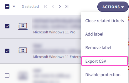 Export CSV