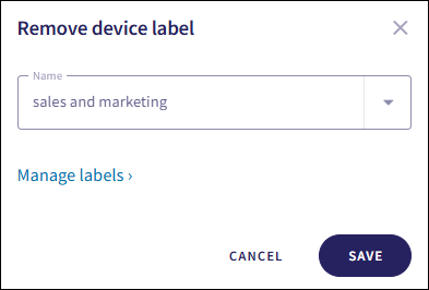 Remove device label