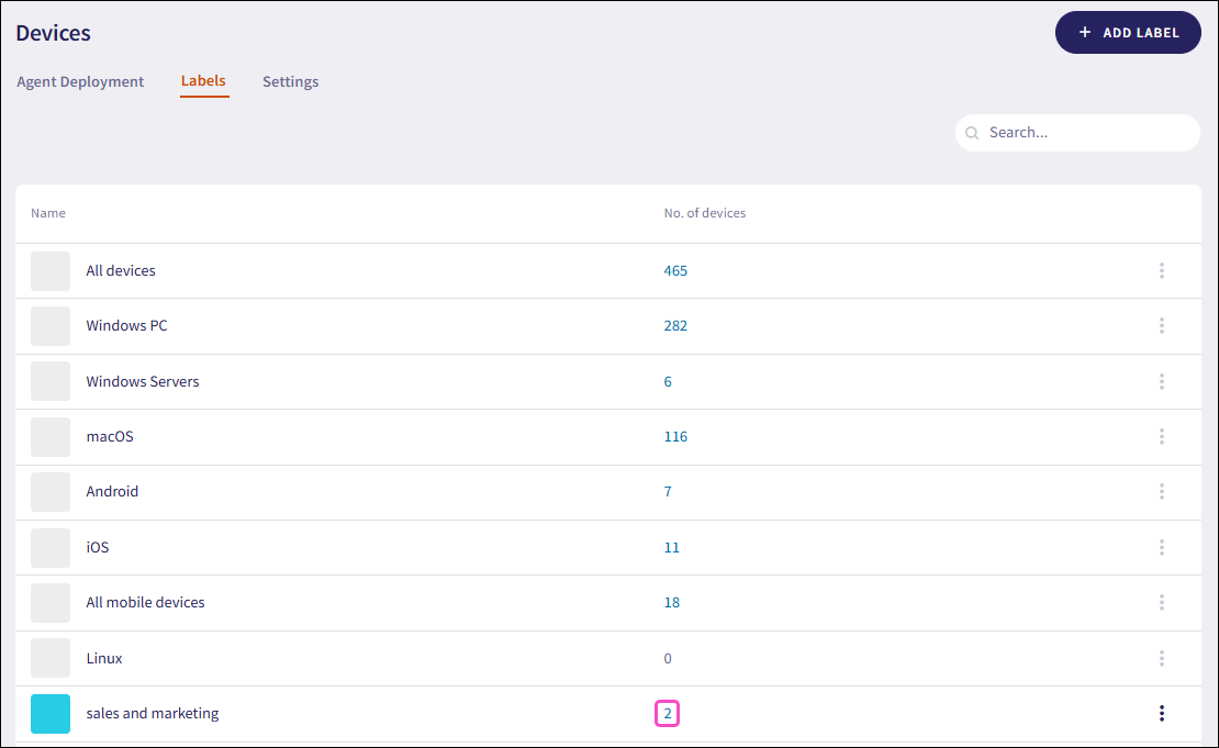 Devices with applied labels