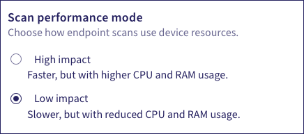 Set the scan performance mode