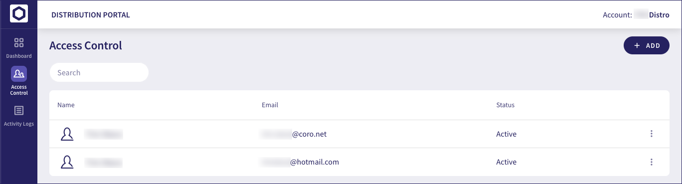 Access Control page