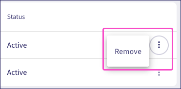 Admin user remove action menu item