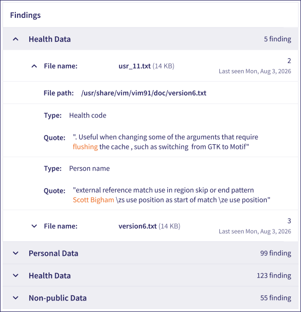Findings expanded