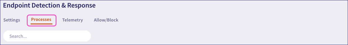 EDR Processes tab
