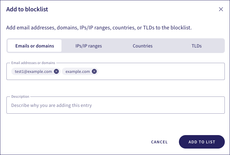 Add to blocklist