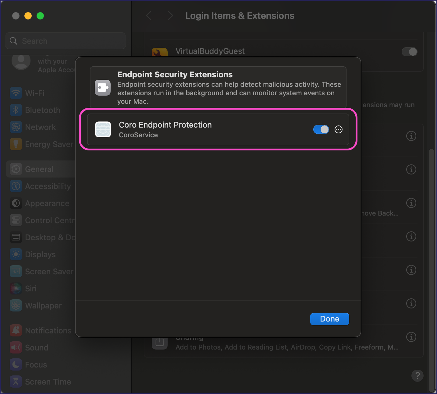 Endpoint security & extensions