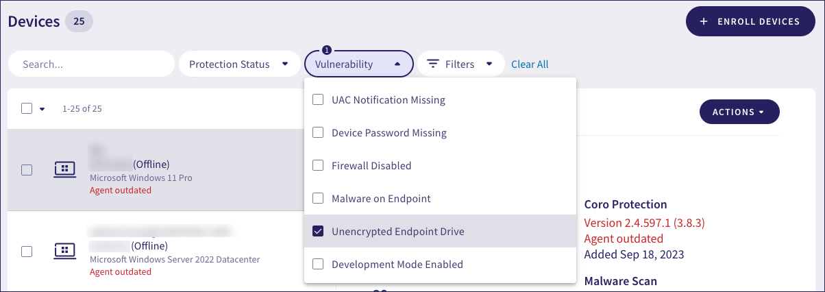Devices list add vulnerability