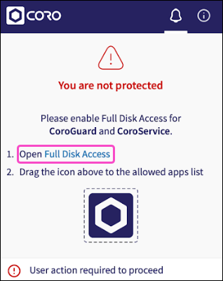 Open Full Disk Access