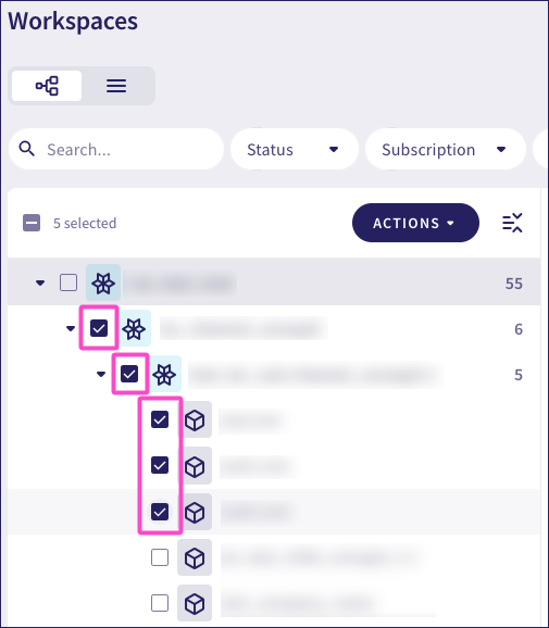 Hierarchy view bulk
