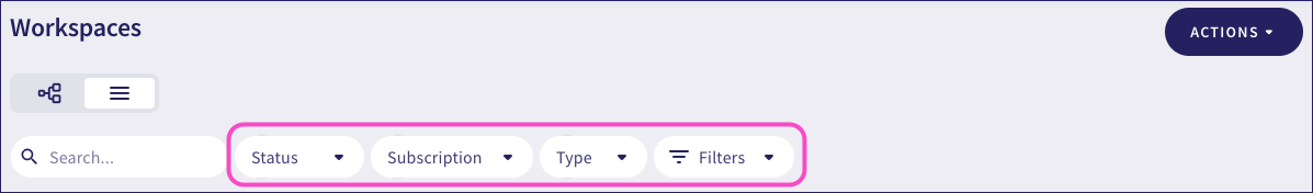 Workspace filters