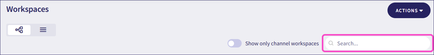 Filter and search workspaces