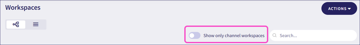 Show only channel workspaces