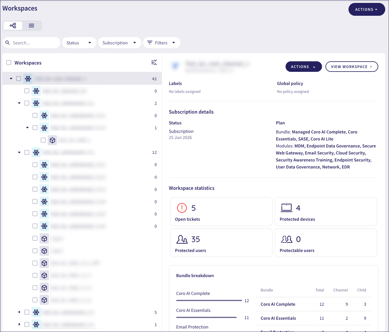 Manage Workspaces
