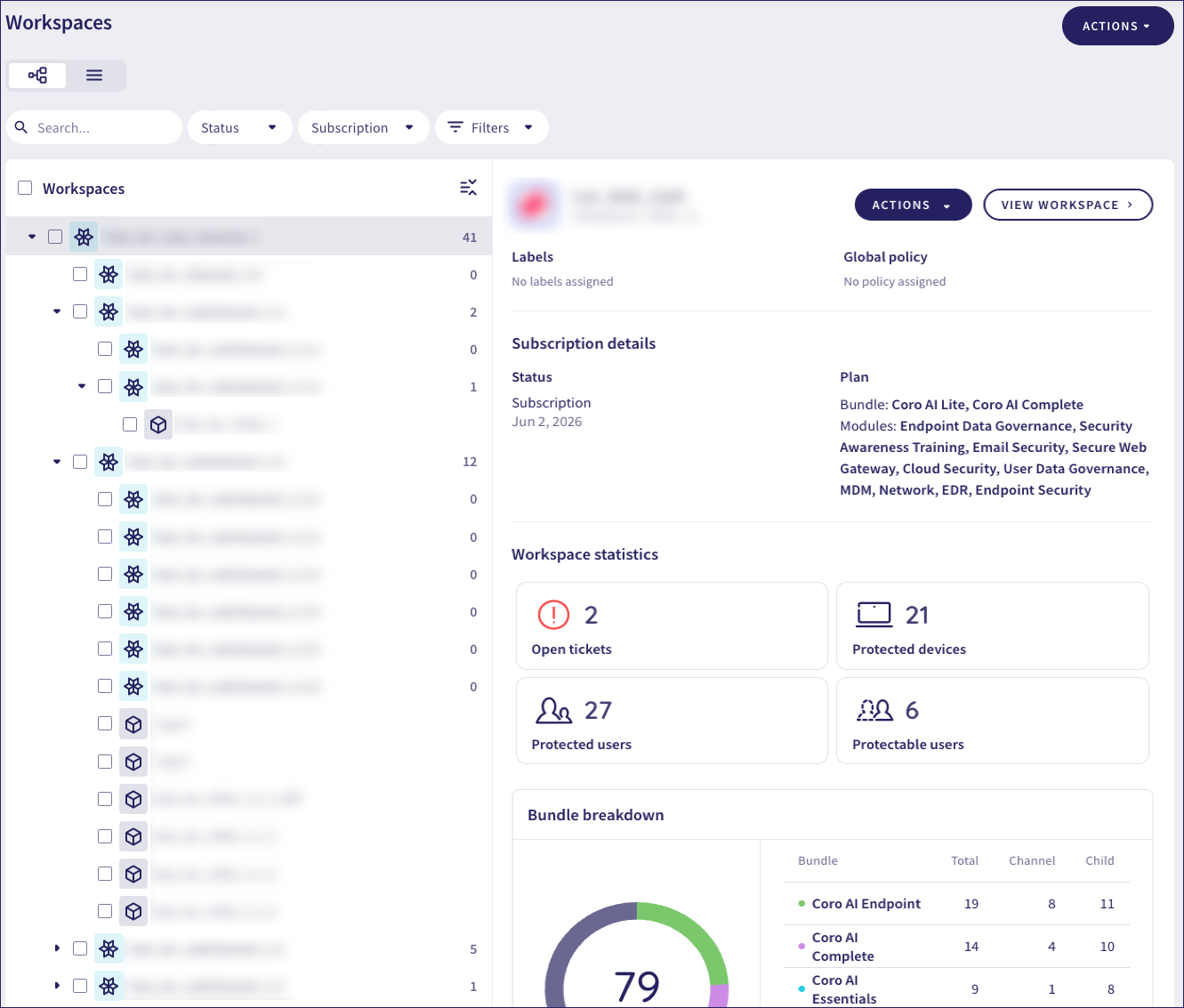 Manage Workspaces