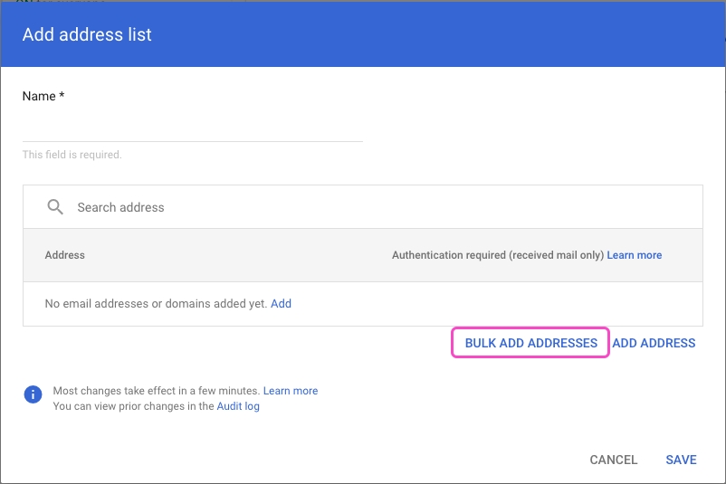Gmail - Add address list dialog