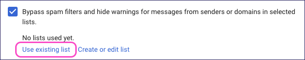 Gmail - link to use an existing address list