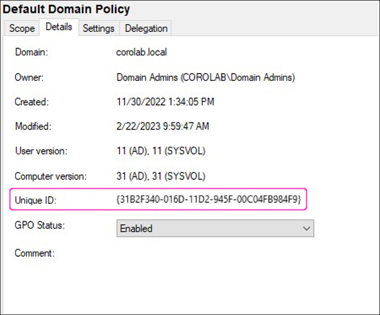 Default Domain Policy