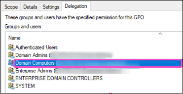 The GPO Delegation tab