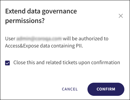 Extend data governance permissions