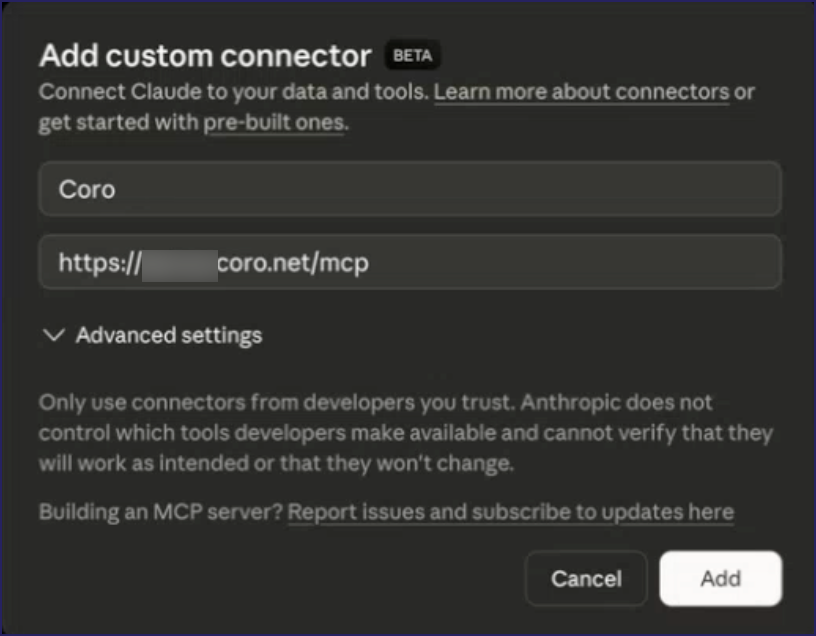 Adding a custom connector