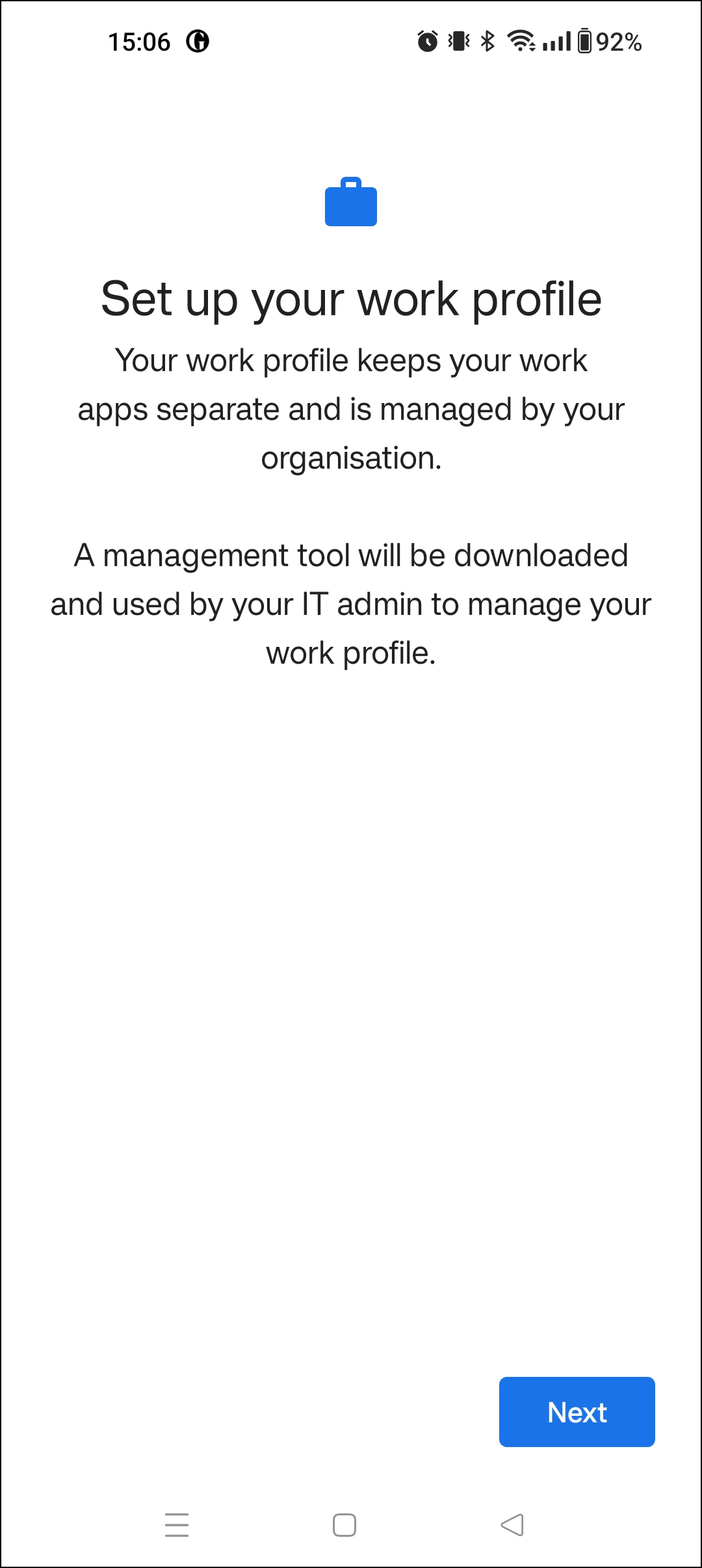 Enrollng an Android device as BYOD