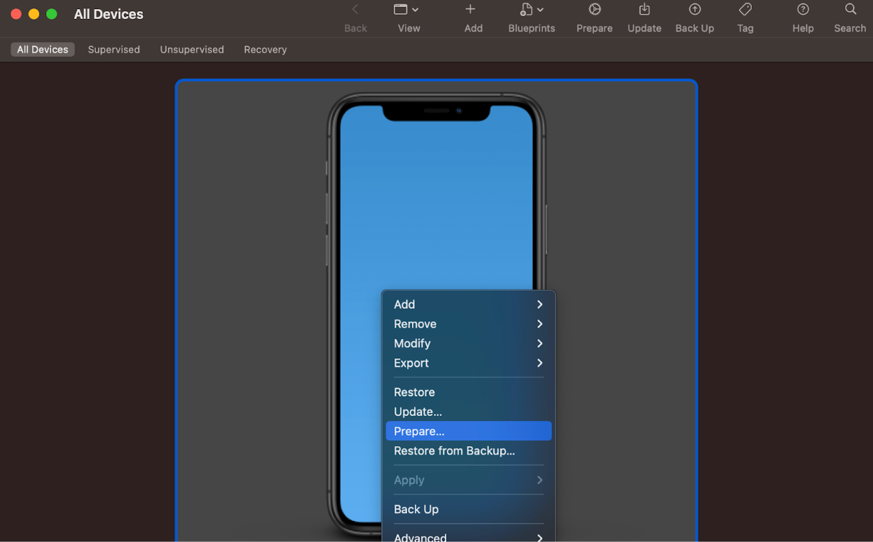 Using the Apple Configurator step 2