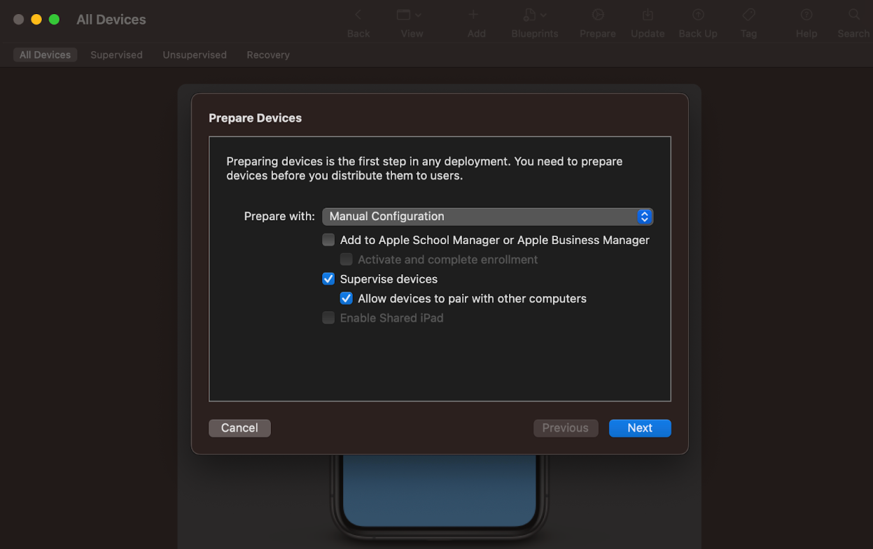 Using the Apple Configurator step 3