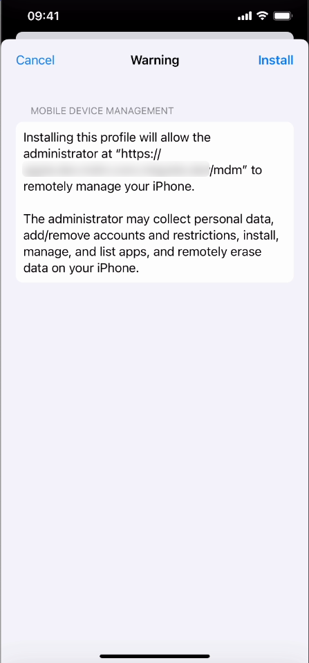 Enrollng an iOS device as BYOD