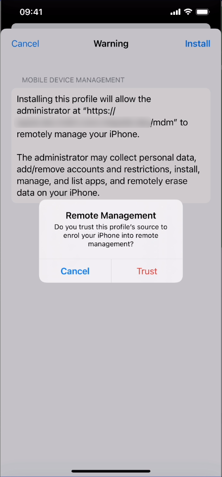 Enrollng an iOS device as BYOD