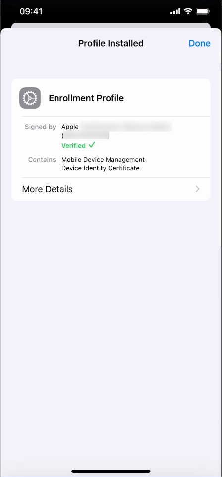 Enrollng an iOS device as BYOD