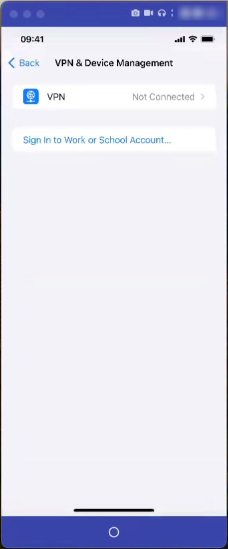 iOS device VPN and Device Management