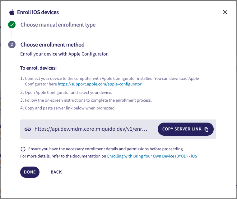 Enroll a supervised iOS device