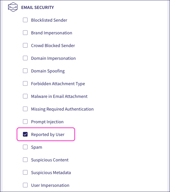 Reported by user notification option