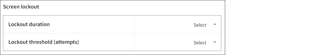 Password and session locking policy Screen lockout attributes