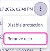 Protected users menu remove option