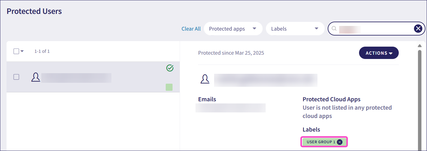 Users page for removal
