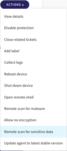 Device actions