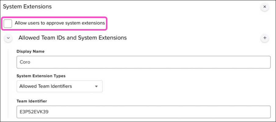 JAMF System extensions