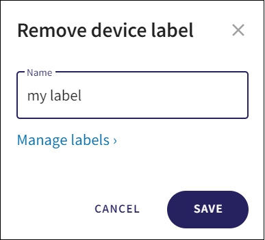 Remove device label